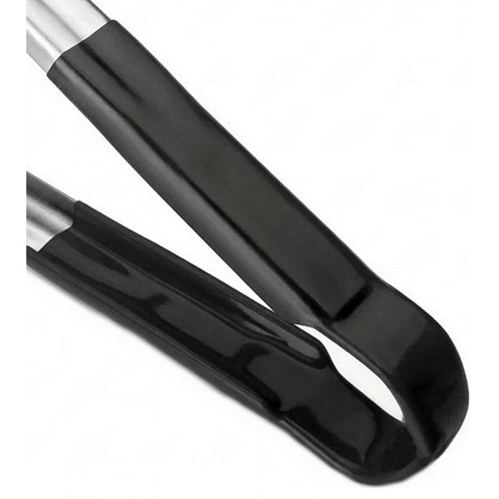 Pegador 30cm Multiuso Inox Cabo Preto Zahav